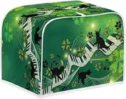 NETILGEN St.Patrick's Day Black Cat 2 Slice Toaster Dust Cover Happy St.Patrick's Day Bread Toaster Oven Dustproof Cover Kitchen Bakeware Protector Dustproof Fingerprint Protection for Women Gift