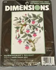 Dimensions HUMMINGBIRD'S DELIGHT 1996 Counted Cross Stitch Kit 6208 NEW Freeman