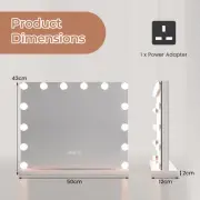 Hollywood Makeup Mirror with LED Lights, Touch Control & 5X Magnifier - White