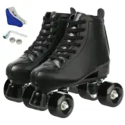 Gets Women's High-Top PU Leather Roller Skates - Four-Wheel Shiny Skates for ...