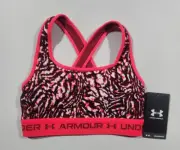 UNDER ARMOUR UA Womens Mid Crossback Sports Bra | Pink XS | 1361042 NWT