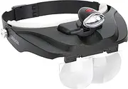 Carson CP-60 MagniVisor Head-Band LED Lighted Magnifier with 4 Interchangeable Lenses, White, 4-Inch