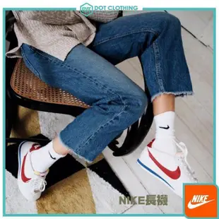 NIKE COTTON CREW 襪子 小LOGO 長襪 單雙 白 黑 小腿襪 DOT聚點