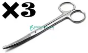3 Pcs Surgical Operating Mayo Scissors Curved 5.5" Blunt/Sharp Instruments