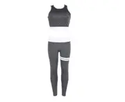 Women 2 Piece Yoga Suit Crop Top Pants Leggings Set Activewear Gym Running Outfit Sports Wear