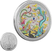 Chinese 2024 | Chinese Dragon and Phoenix Fortune,Auspiciousness Lucky Coin Chinese Challenge Coin to Bring Auspiciousness Lucky Coin for Wealth Luck
