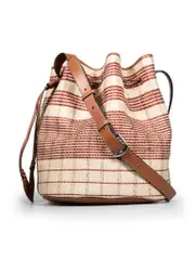 Brown Canvas Draw String Bag