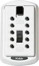 Kidde AccessPoint 001413 KeySafe Original Slimline Push Button Combination Permanent Key Lock Box, 2-Key, White