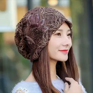 木瓜製品MG STUDIO/套頭帽 穆斯林帽子 包頭帽 蕾絲月子帽 花朵頭巾帽