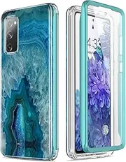 Esdot Samsung Galaxy S20 FE Case with Built-in Screen Protector,Military Grade Rugged Cover with Fashionable Designs for Women Girls,Protective Phone Case for Galaxy S20 FE 6.5" Agate Stone