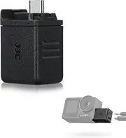 JJC 3.5mm Audio Adapter for DJI Osmo Action 4 Camera, External Microphone Type-C and 3.5mm Audio Ports Mic Adapter for Vlooging Video Recording