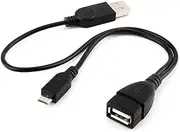 Micro USB OTG Adapter Cable with USB (Type-A) Power Supply Plug for Mobile Phone Tablet Amazon Firestick TV