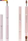 2 Pack Retractable Double-Ended Lip Brush for Lipstick, Gloss, Liner - Portable