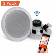 Dual 6.5’’ Bluetooth Ceiling, Wall Speakers, 2-Way Flush Mount Home Speaker Pair