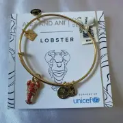 Alex and Ani LOBSTER Yellow Gold Finish Charm Bangle UNICEF New W/Tag Card