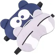 PAMINGONO 4Pcs Cartoon Eye Mask Comfortable Sleep Eye Covers with Cute Designs for Blocking Light Grey Pink Dark Blue Light Blue for Relaxation and Rest