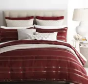 queen 3PCS Private Collection Burgundy Red Kensington Ruby Burgundy Gold Royal