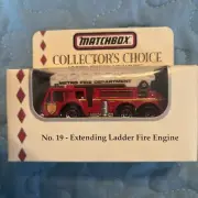 firetruck extended ladder limited 1 of 10,000 MATCHBOX COLLECTOR'S CHOICE NO.19