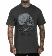 Sullen Pin Up Punk Street Bike Gothic Americana Tattoo Art Mens Tee CROSSBONES