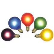 Vickerman V145545 Twinkle 120 V 7 watt E12 G40 Bulb with Multi-Colored Lights...