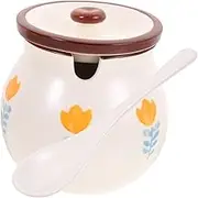 Adorable Spice Jar with Lovely Pattern Seasoning Container for Lard Sugar Salt Delicate Condiment Holder for Kitchen and Dining Decor