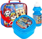 PAW Patrol Keep It PUP Boys Blue Insulated 3 Piece Lunch Bag, Sandwich Box & Bottle Set for School & Travel