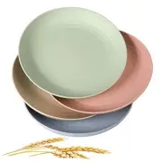 Wheat Straw Plates Lightweight Unbreakable Dinner Extra Large Multicolour