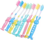 ERINGOGO Mini Toothbrushes for Boys and Girls 32ct Set Soft Bristles Boys and Girls Toothbrushes Suction Cup Stand Fun Design