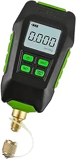 Digital Vacuum Tester, Professional Accuracy, Large Screen Display, 1/16 Inch 20UNF Interface Backlit Display Vacuum Micron Meter for Atmospheric Environment