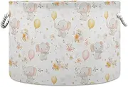 Yoogain Dreamy Childish Cute Elephants storage basket folding and waterproof pantry baskets with sturdy handle tub square 91L for kids sheet toy