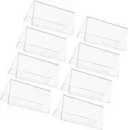 Zerodeko 8pcs Clear Acrylic Name Plates for Desks Double Sided Conference Display Holders and Drop Resistant Identity Sign Stands for Office and Event Use