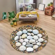3D White Pebbles ZHUA2848 Game Non Slip Rug Mat Photo Carpet Zoe