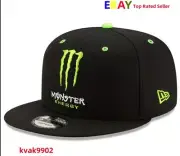 Monster Energy Men's New Flat Brim Baseball Cap Sport Casual Trucker Hat Black