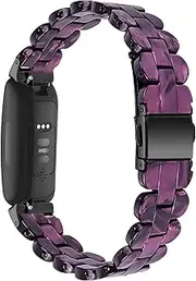 Compatible with Fitbit Inspire 2 Bands for Women, Fashion Resin Watch Band Replacement Bracelet with Stainless Steel Clasp for Fitbit Inspire 2 Band