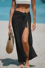 Cupshe Black Side Tie Midi Sarong - Black,F