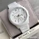 Michael Kors手錶 黑色白色陶瓷手錶 三眼計時日曆石英錶 時尚百搭休閒腕錶 大直徑石英手錶女MK5161