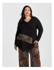 [Taking Shape] Animal Instinct Natural Tunic Black/leopard