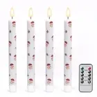 Christmas Flameless Taper Candles with Remote Timer, 4 Pack LED Flickering Ca...
