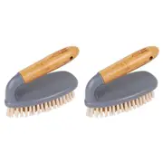 2x White Magic Eco Basics Bamboo Bathroom/Shower Brush/Scrub Sink/Tile Cleaner