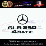 GLB250 4MATIC Rear Star Emblem Black Letter Badge Trunk Logo AMG Mercedes X247