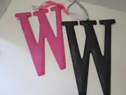 Initial Wall Hanger, Letter "W" by Mud Pie, Blue or Pink, NEW