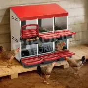 2 Layer Chicken Nesting Box Roll Away Hen Chook Egg Laying Boxes House 6 Hole