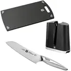 Zwilling Twin Fin 2 Complete Set Knife, Sharpener, Board Stainless Steel Japan