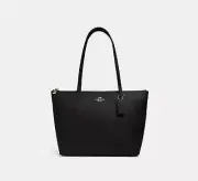 Coach Outline Signature Zip Tote, IM/Black, Brand New