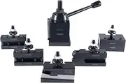 Accusize Industrial Tools 6-Piece BXA Wedge Type Quick Change Tool Post Set for 10-15'' Lathe Swing, Durable Steel Construction, 0251-0222