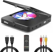 Super Mini Blu-ray Disc Player for TV,1080P Blue-ray HD DVD Player, Portable CD HD Player Home Theater Disc Player, with Remote Control + HDMI AV Cable + Built-in PAL/NTSC, Support USB Input