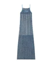 M-Ildred pointelle-knit stonewashed maxi dress XXS Blue