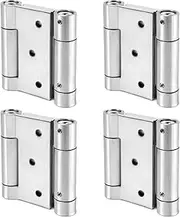 [QWORK] Double Action Spring Door Hinge, 304 Stainless Steel Loaded Spring Loaded Door Swing Hinge for Cafe Saloon Door, 4 Pcs, 3 Inch