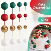 32Pcs Ball Cake Topper Decorations DIY Insert Cake Decorations for Wedding Party