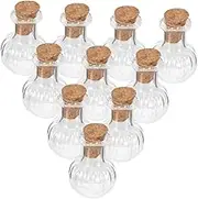 Cabilock 10pcs Mini Glass Bottles Cork Lids Party Favor Containers for Diy Decorations Wishing Bottles